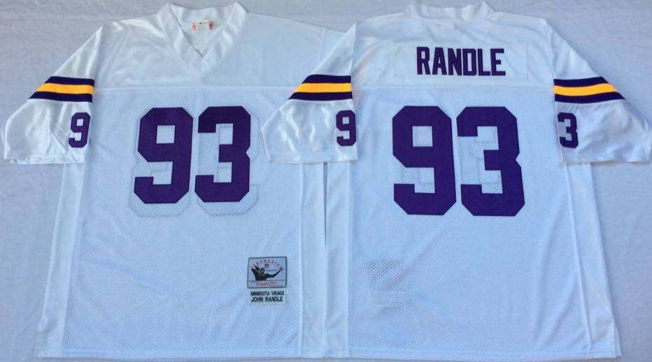 Men NFL Minnesota Vikings #93 Randle white Mitchell Ness jerseys